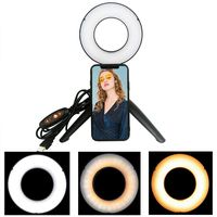 Yefound 5" Selfie Ring Light with Tripod Stand for Live Stream and Makeup, Mini Led Camera Ringlight for YouTube Video/Photography