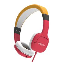 Kids Headphones, Maegoo Headsets for Kids with Mic & Volume Control 85dB Limiting Children Headphone Boys Girls Earphone for School Study Travel Home Compatible for Telephone PC Laptop Tablet (Red)