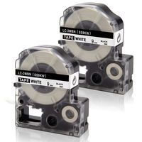 Absonic LK-3WBN LC-3WBN SS9KW LK Label Tape Cartridge Compatible for Epson LabelWorks LW-300 LW-400 LW-500 LW-600 LW-700 LW-900 Label Maker, 3/8" x 26', 9mm x 8m, Black on White, 2-Pack