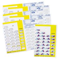 Color Coded Monthly 31 Day Medication Blister Cards Cold Seal - Use Colors for Daily, AM/PM, 3X, 4X, 5X a Day Pill Organizer Includes Premium Lifetime Subscription to Medisafe App (6 Pack Yellow)