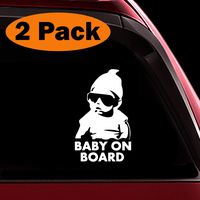 TOTOMO Baby on Board Sticker - (Set of 2) Funny Cute Cool Safety Caution Decal Sign with Carlos from The Hangover for Car Windows and Bumpers ALI-019