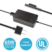 Surface Book Surface Pro Charger 65W 15V 4A AC Power Adapter Supply for Microsoft Surface Book 2 Surface Pro 3/4/5/6 Surface Go Surface Laptop 2 with USB Charging Port and 6ft Cord fit Model 1706
