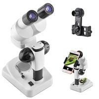 Gosky Stereo Microscope for Kids - Portable LED Binocular Microscope with 20x and 40x Magnifications - Capture Miracle of The Microworld with Microscope Smartphone Adapter