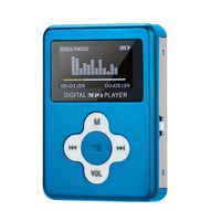 Tpingfe USB Mini MP3 Player LCD Screen Support 32GB Micro SD TF Card (Blue)
