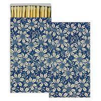 Blue Daisies Match Boxes with Wooden Matches | Set of 6 Decorative Match Boxes