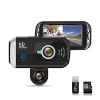 BLUEPUPILE Dash Cam 1080P Dual Lens Dashboard Camera Recorder 170° Wide Angle Lens 3" LCD Screen GPS