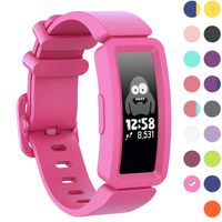 GVFM Compatible with Fitbit Ace 2 Bands for Kids 6+, Soft Silicone Bracelet Accessories Sport Strap Girls Wristbands Compatible for Fitbit Ace 2 (1-HotPink)