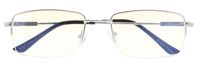 Flexable Blue Light Filtering Glasses Titanium Computer Eyeglasses Men Reading(Silver) +1.5