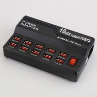 USB Charger , SISUN 60W (12A) 10-Port Fast Charging USB Desktop Charging Station -Full Speed Charging for iPhone 5 / 6, iPad, Samsung Galaxy, Touch Screen Tablet, Cell Phone, MP3 Player