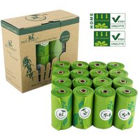 PET N PET Biodegradable Poop Bags Compostable Dog Waste Bags Vegetable-Based 240 Counts Doggie Bags for Poop Pet Waste Bags Dog Bags Biodegradable Dog Poop Bags Refills Unscented