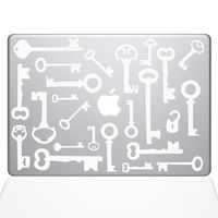 The Decal Guru Skeleton Keys MacBook Decal Vinyl Sticker - 13" MacBook Pro (2016 & Newer) - White (1266-MAC-13X-W)