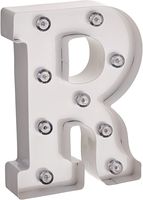 Darice White Metal Marquee Letter - R - 9.87" Tall, White Finish