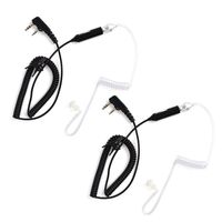 Two Way Radio Replacement Earphone 2 Pin Covert Acoustic Tube Earpiece with PTT for BAOFENG UV5R 666s 888S Retevis H-777 RT-5R (2pcs)