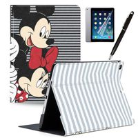 LJX iPad 9.7 2018/2017 Case, iPad Air 2 iPad Air Cases, Mickey Minnie PU Leather Protective Cartoon Animal Cute Design Stand Smart Auto Sleep/Wake Lightweight Cover for iPad 6th 5th Gen#D
