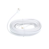 RJ11 6P4C Modular Telephone Extension Cable Phone Cord Line Wire (15 Feet, White)