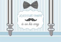OFILA Boys Baby Shower Backdrop 8x6.5ft Strips Texture Cartoon Bow-tie Cute Photos Background Party Decoration Digital Video Studio Props