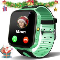 Kids Smart Watches for Girls Boys GPS Tracker Watch with 2 Way Call SOS Voice Message Front Camera Math Game LED Flashlight Alarm Clock 1.44" Touch Screen Smartwatch Children Christmas Birthday Gifts