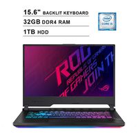ASUS 2019 ROG Strix 15.6 Inch FHD Gaming Laptop (9th Gen Intel Quad-core i5-9300H up to 4.1 GHz, 32GB RAM, 1TB HDD, NVIDIA GeForce GTX 1660 Ti, RGB Keyboard, Bluetooth, WiFi, HDMI, Windows 10)
