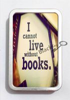 BlackKey I Cannot Live Without Books Metal Decorative Gift Box Case Organizer for Tampon, Bead, Credit Card -64