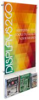 Displays2go 24 x 36 Inches Wall Literature Rack with Sign Holder and Standoffs, Clear Acrylic (WMS02436BO)