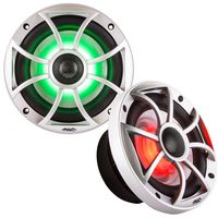 Wet Sounds XS Series Silver Grill 6.5" Speakers w/ RGB LED. 200 Watt Peak Power.