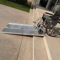 Velraptor 5 FT Portable Folding Wheelchair Ramps Non-Skid Aluminum Loading Traction Threshold Ramp with Carrying Handle, Holds up to 600 lbs