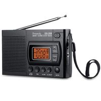 DreamSky Pocket AM FM Radios with Clock and Alarm, Headphone Jack, Sleep Timer, Transistor Telescopic Antenna, Battery Operated Portable Radios for Walking Travelling
