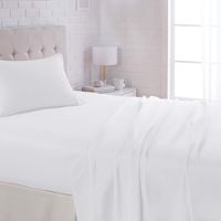 AmazonBasics Lightweight Super Soft Easy Care Microfiber Sheet Set with 16" Deep Pockets - Twin, Bright White