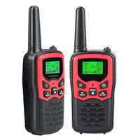 Walkie Talkies for Adults Kids, Long Range 2 Way Radios Up to 5 Miles - 22 Channel FRS/GMRS VOX Scan LCD Display with LED Flashlight for Outdoor Biking Hiking Camping, Best Gift, 2 Pack -Red