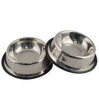 Mlife Stainless Steel Dog Bowl with Rubber Base for Small/Medium/Large Dogs, Pets Feeder Bowl and Water Bowl Perfect Choice (Set of 2)