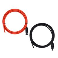 1 Pair Black + Red 12AWG(4mm²) Solar Cable MC4 Solar Adaptor Cable Solar Panel Extension Cable Wire MC4 Connector Solar Extension Cable with MC4 Female and Male Connectors (10FT-1D)