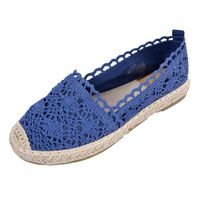 JENN ARDOR Women's Espadrille Sneakers Casual Flats Classic Slip-On Hollow Shoes Royal Blue