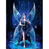 Paint by Number Kits - Charming Butterfly Fairy 16x20 Inch Linen Canvas Paintworks - Digital Oil Painting Canvas Kits for Adults Children Kids Decorations Gifts (No Frame)