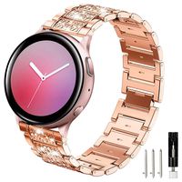 Sankel Compatible for Samsung Galaxy Watch Active 2 40mm/44mm Band,Women Jewelry Metal Bling Replacement Wristband Bracelet Strap for Galaxy Watch Active 40mm/Galaxy Watch 42mm/Gear Sport (Rose Gold)