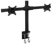 Mount-It! Dual Monitor Mount Arms | Double Monitor Desk Stand | Fits 2 Computer Screens 19 20 21 22 23 24 27 Inches | Heavy Duty Full Motion | Sturdy Double C-Clamp Base | VESA 75 100 Compatible
