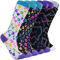 Compression Socks for Men & Women, BEST Graduated Athletic Fit for Running, Nurses, Shin Splints, Flight Travel, Maternity Pregnancy 6 Pairs Stripe Pattern