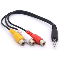 3.5 to RCA Audio Splitter Cable, 3.5mm Mini 1/8" TRS Stereo Male to 3 RCA Female Jack Adapter Cord - 25cm (3.5mm Male Straight to 3RCA Female)