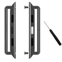 Linwood Metal Alloy Band Clasps/Lugs for Apple Watch, Stainless Steel Adapter Iwatch Band Adapter Strap Connector with Screwdriver for Apple Watch Series 1 Series 2 Series 3 (38mm, Black)
