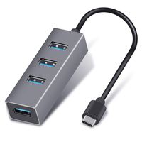USB-C Hub, 4-in-1 Type C Adapter Dock with 4 USB 3.0 Ports for MacBook Pro 2016/2017 / 2018 and Window Powered USB C Hub Laptops