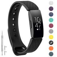 GVFM Compatible with Fitbit Inspire/Inspire HR Bands, Adjustable Soft Silicone Bracelet Accessories Sport Strap for Women Men Wristbands, Compatible for Inspire/Inspire HR (Large: 6.7-8.1 inch, Black)