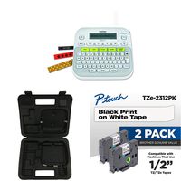 Brother P-touch, PTD210, Easy-to-Use Label Maker w/ 2 Pack of Tape and Carrying Case