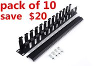 All Metal - 1U 19 Inch Server Rack Wire Management System - Rack Mount Horizontal Cable management with mounting screws 12 large slot Cable Manager Finger Duct (Server cable management pack of 10)