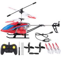 Woyisisi 2.4G 4CH Mini Alloy Electric Rechargeable RC Helicopter Model Toy for Children with Remote Control (01)