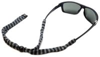 Chums Original Cotton Standard End Eyewear Retainer Colors, Black Grey Stripe