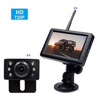 CAMONS HD Digital Wireless Backup Camera 5'' Monitor for Cars,SUVs,Pickups,Vans,Campers Waterproof IR Night Vision License Plate Wireless Front Rear View Camera System Kit