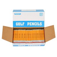 Rarlan Golf Pencils with Erasers, 2 HB, Pre-Sharpened, 200 Count Classpack