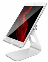 Tablet Stand Adjustable, Lamicall Phone Stand: Desktop Stand Holder Dock Compatible with Phone XS Max XR, New iPad 2018 Pro 9.7, 10.5, Air Mini 2 3 4, Kindle, Accessories, Tab (4-13 Inch) - Silver