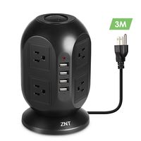ZNT Power Strip Surge Protector 8 AC Outlet 4 USB Ports Multi Plug Outlet Long Extension Cord 10Ft