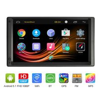 VISLONE Double Din Car Stereo 7 inch HD Touch Screen MP5 Player in-Dash 2 Din with GPS Navigation WiFi AM/FM CD Play USB BT Multimedia Entertainment