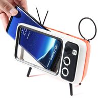 KOBWA Retro TV Bluetooth Speaker, Portable Bluetooth Speaker with Phone Stand Holder, AUX FM Bluetooth Optional, 3D Stereo Sound Quality, 32.8ft Wireless Range Bluetooth 4.2 - Creative Gift